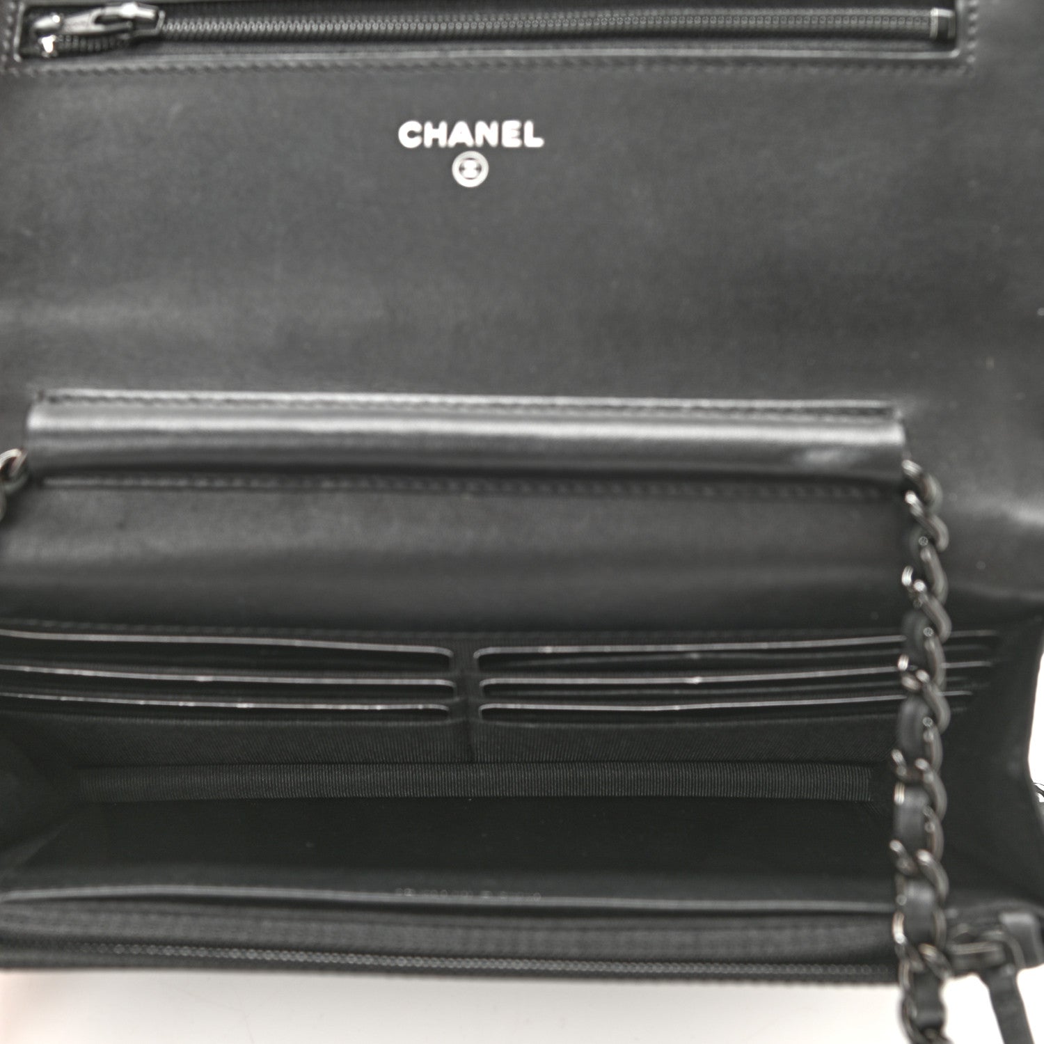 Chanel Aged Calfskin Chevron Quilted Reissue Wallet On Chain WOC So Black 5 of 11