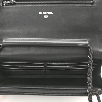 Chanel Aged Calfskin Chevron Quilted Reissue Wallet On Chain WOC So Black 5 of 11