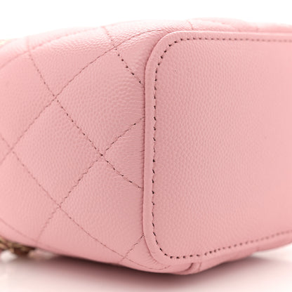 Chanel Caviar Quilted Mini Vanity Case With Chain Light Pink 9 of 10