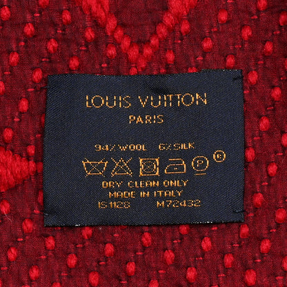 Louis Vuitton Wool Silk Logomania Scarf Rubis 3 of 3