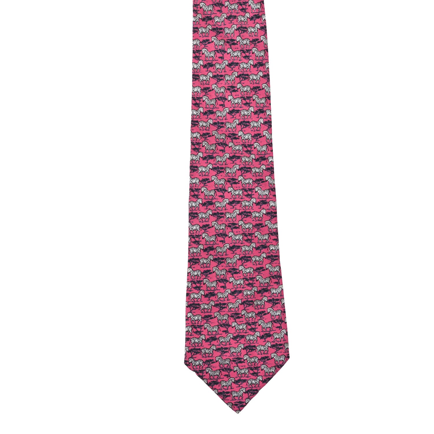 Hermes Silk Printed Mens Zebra Neck Tie 2 of 3