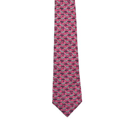 Hermes Silk Printed Mens Zebra Neck Tie 2 of 3