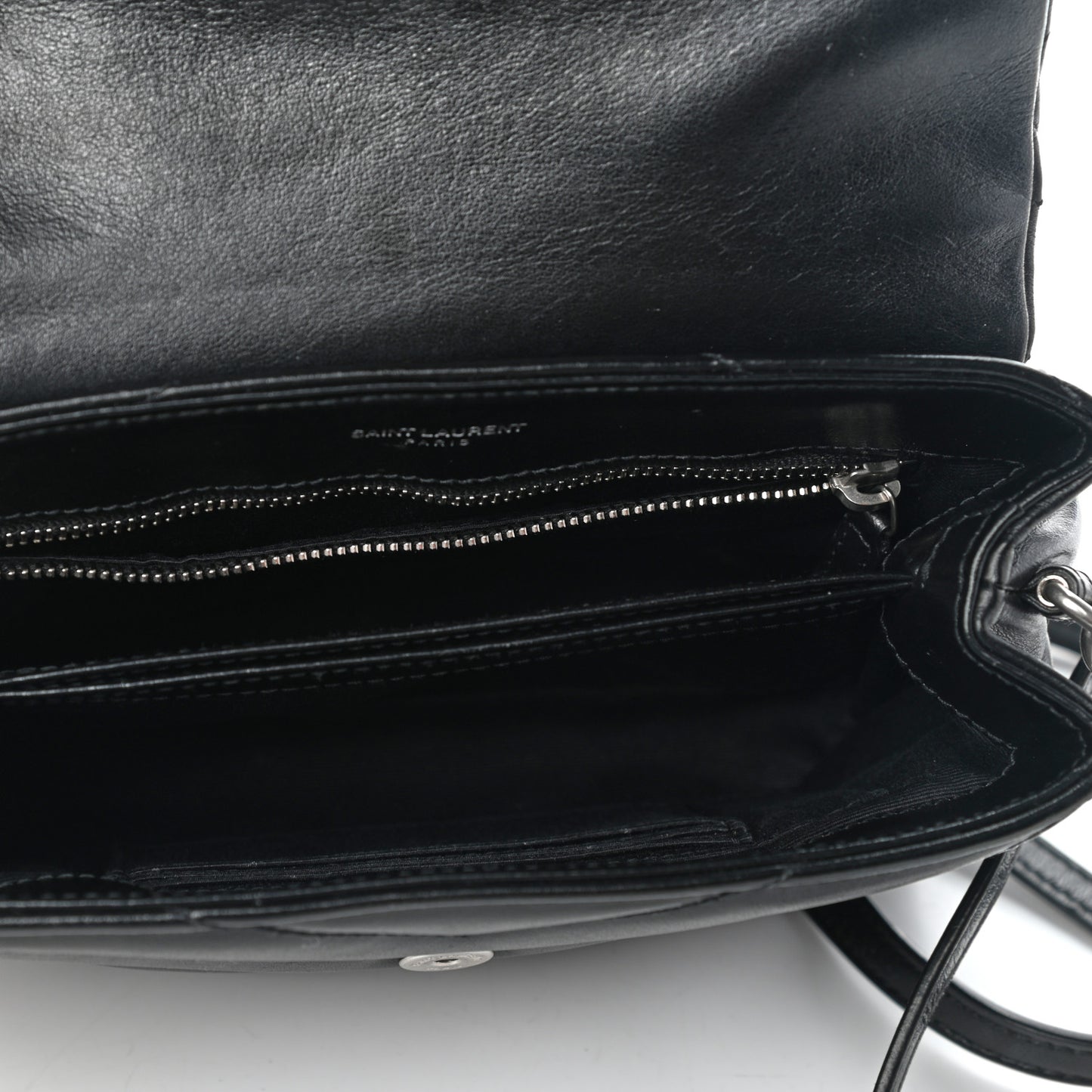 Calfskin Y Quilted Monogram Toy Loulou Crossbody Bag Black