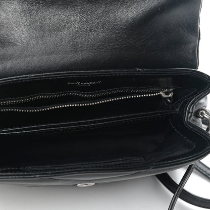 Saint Laurent Calfskin Y Quilted Monogram Toy Loulou Crossbody Bag Black 4 of 5
