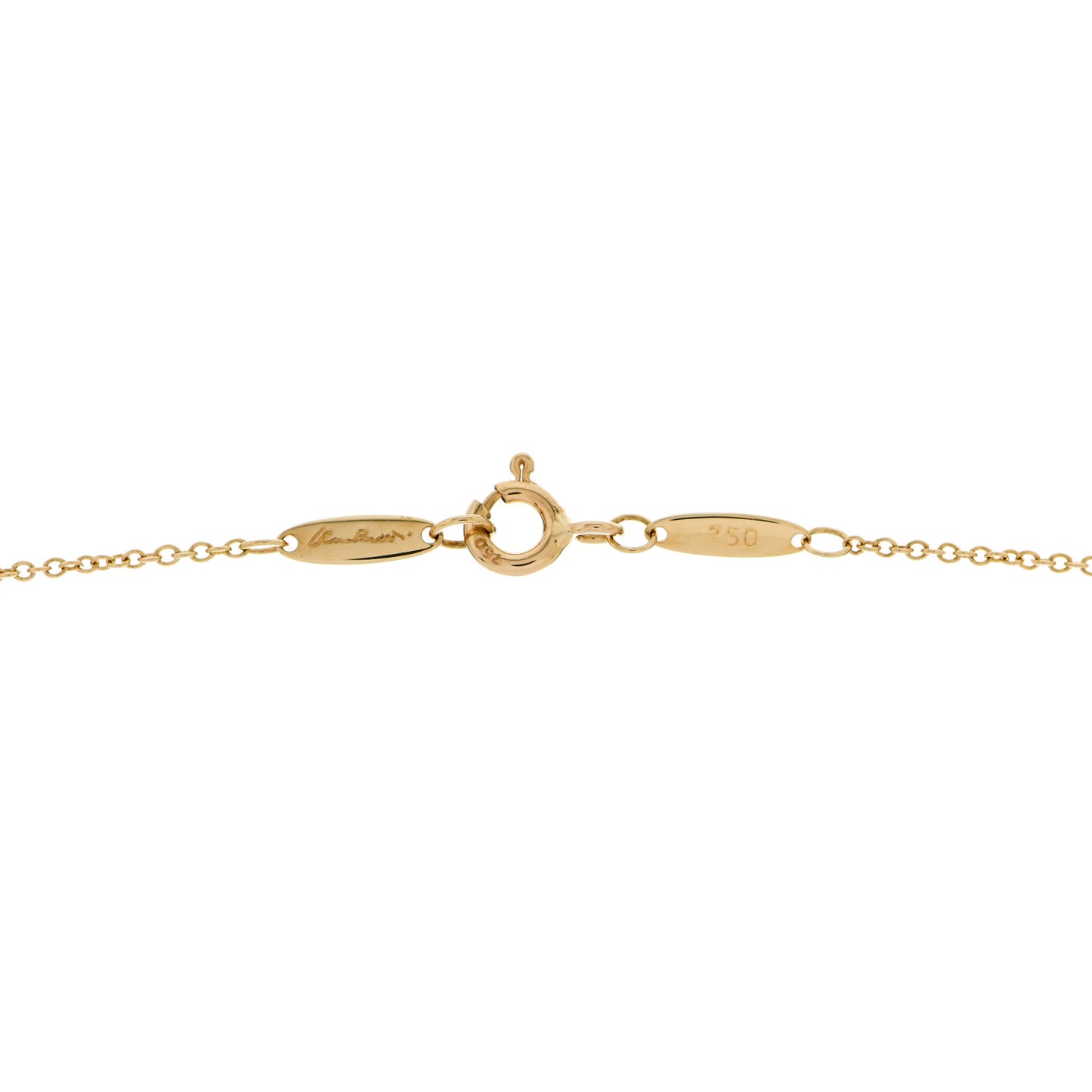 18K Yellow Gold 12mm Elsa Peretti Cross Pendant Necklace