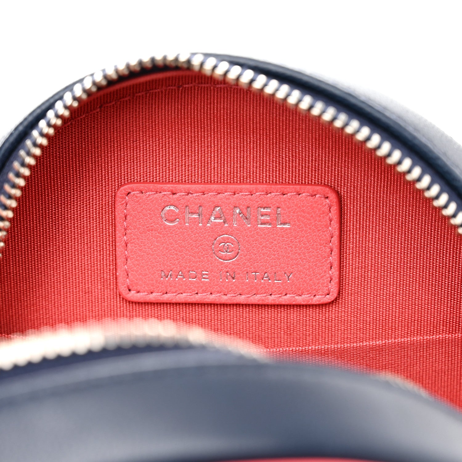 Chanel Lambskin Quilted Round Clutch With Chain Navy Pink 6 of 10