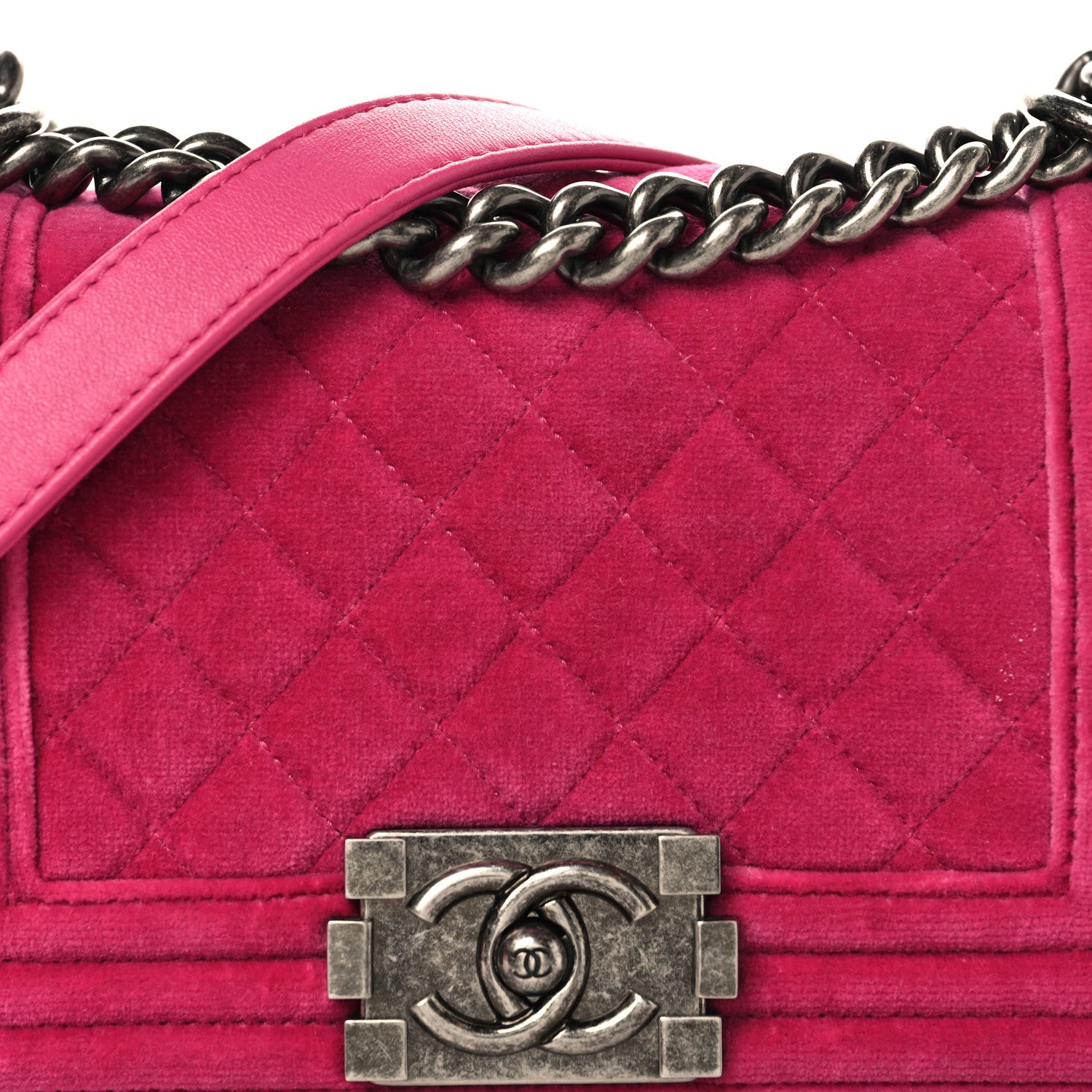 Chanel Velvet Quilted Small Boy Flap Pink 8 of 10