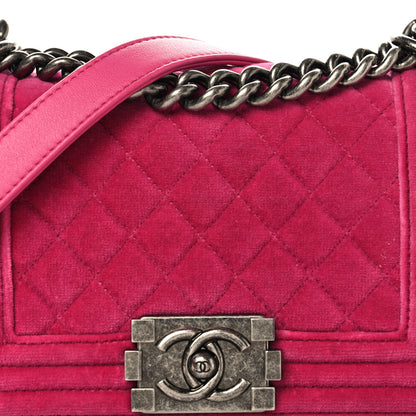 Chanel Velvet Quilted Small Boy Flap Pink 8 of 10