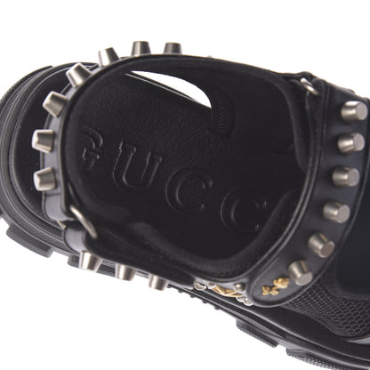 Gucci Nappa Mesh Studded Mens Aguru Sandals 8 Black 8 of 10