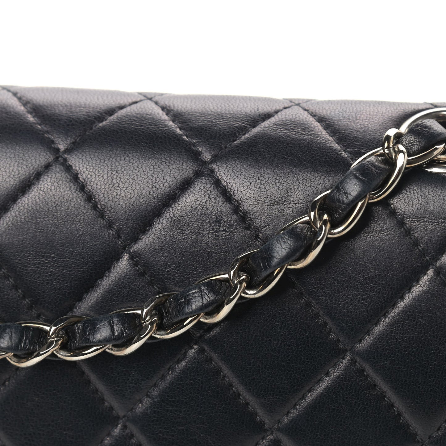 Lambskin Quilted Small Double Flap Black