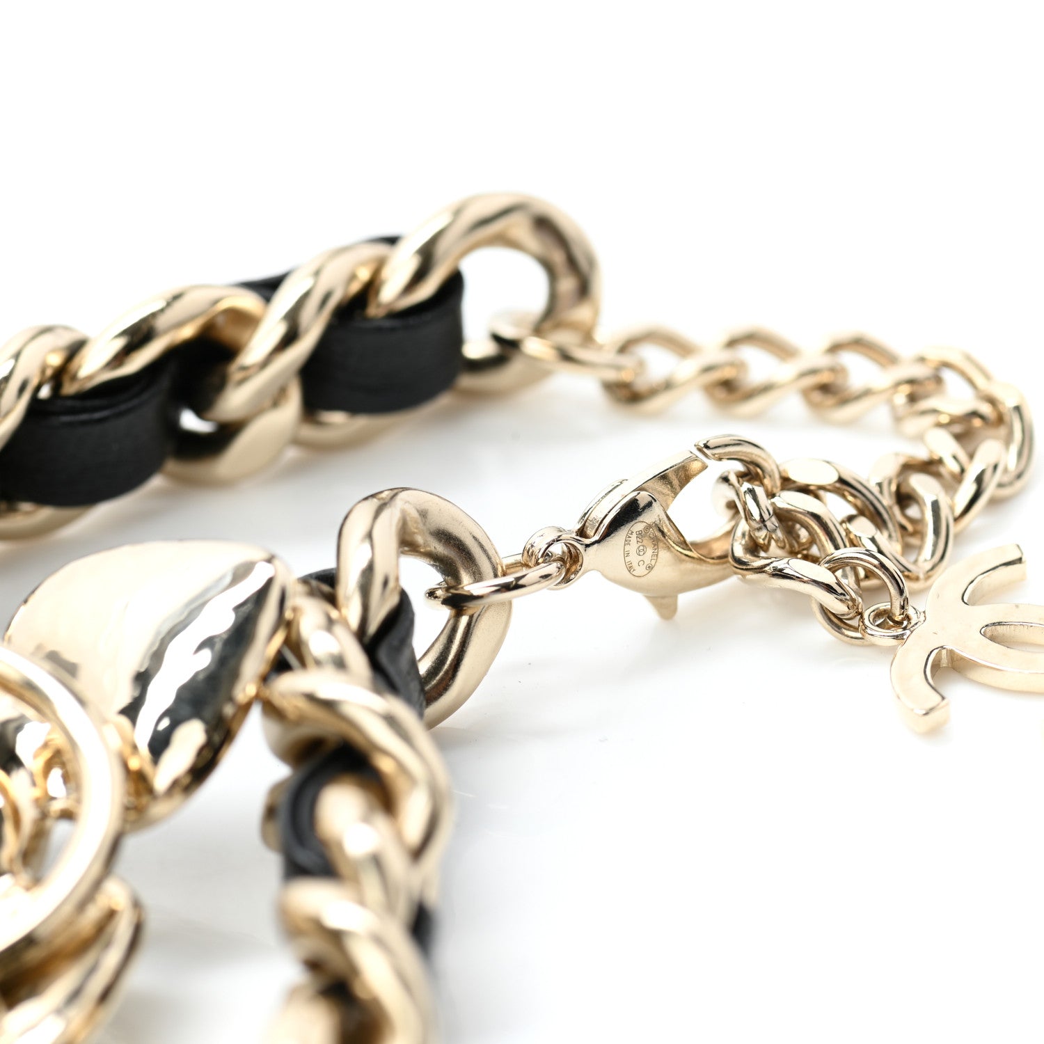 Chanel Lambskin Pearl Resin CC Choker Gold Black 6 of 7