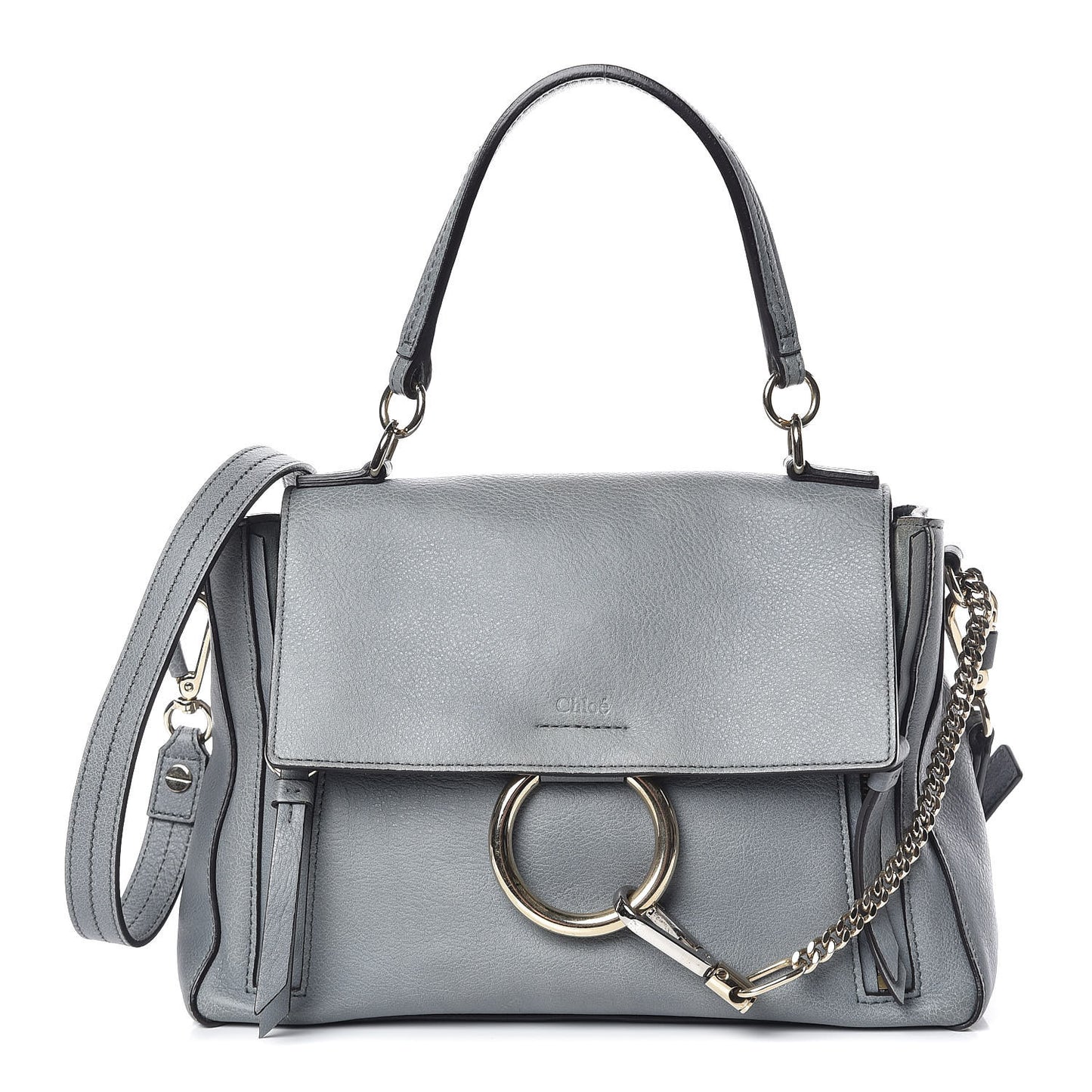 Calfskin Small Faye Day Shoulder Bag Cloudy Blue