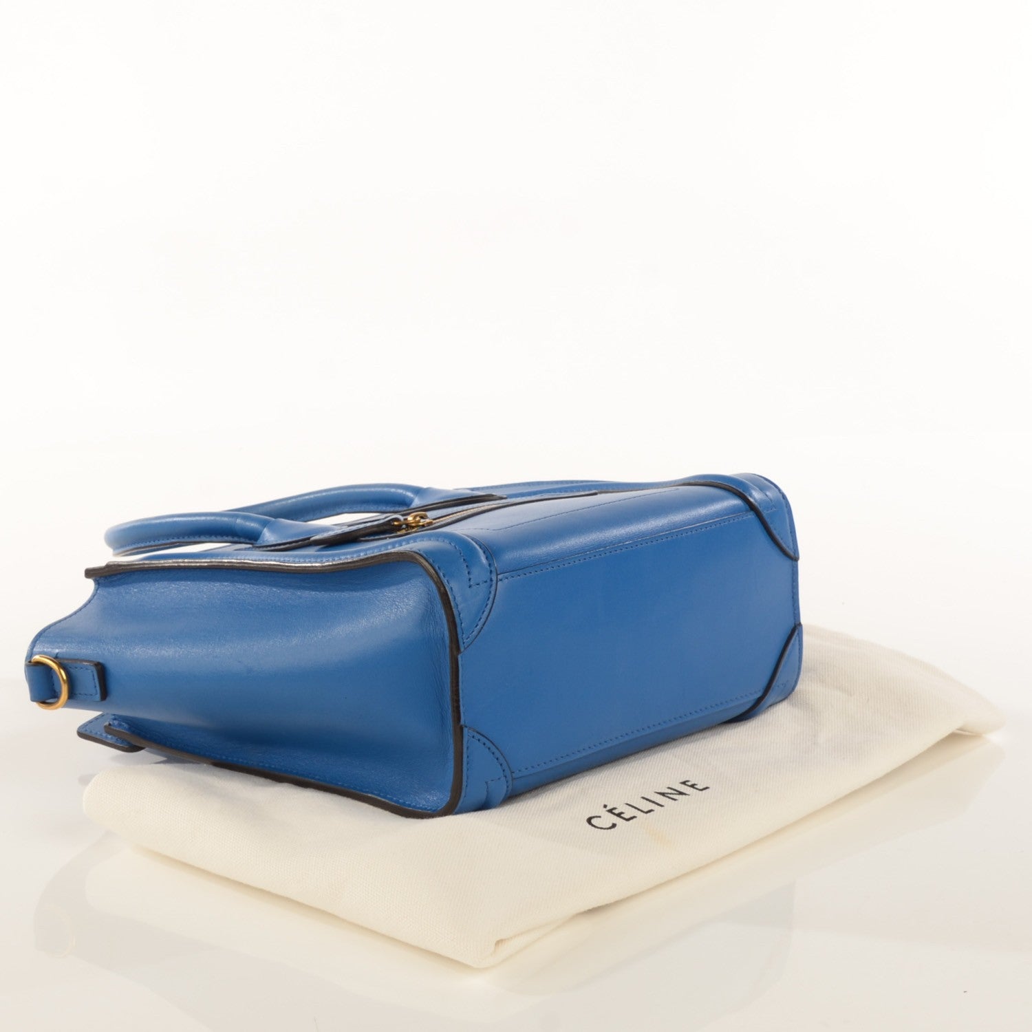 Celine Palmelato Calfskin Nano Luggage Electric Blue 3 of 9