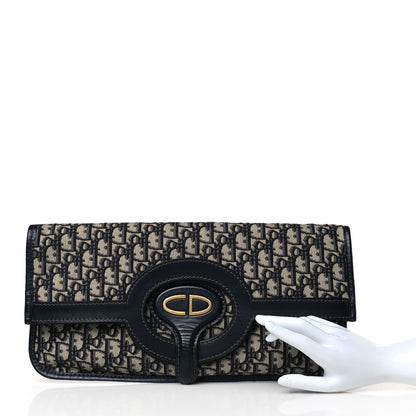 Christian Dior Oblique Fold Over Clutch Blue 2 of 9