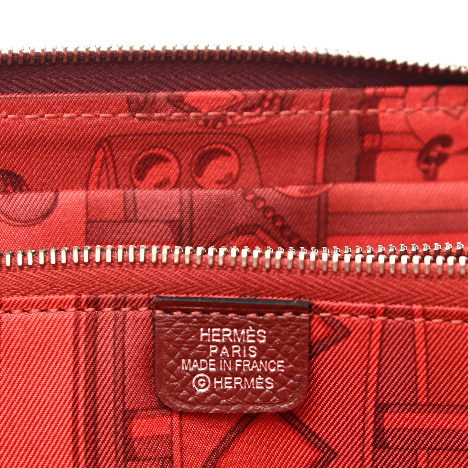 Hermes Epsom Silk'In Wallet Rouge Grenat Rose Eglantine 6 of 7