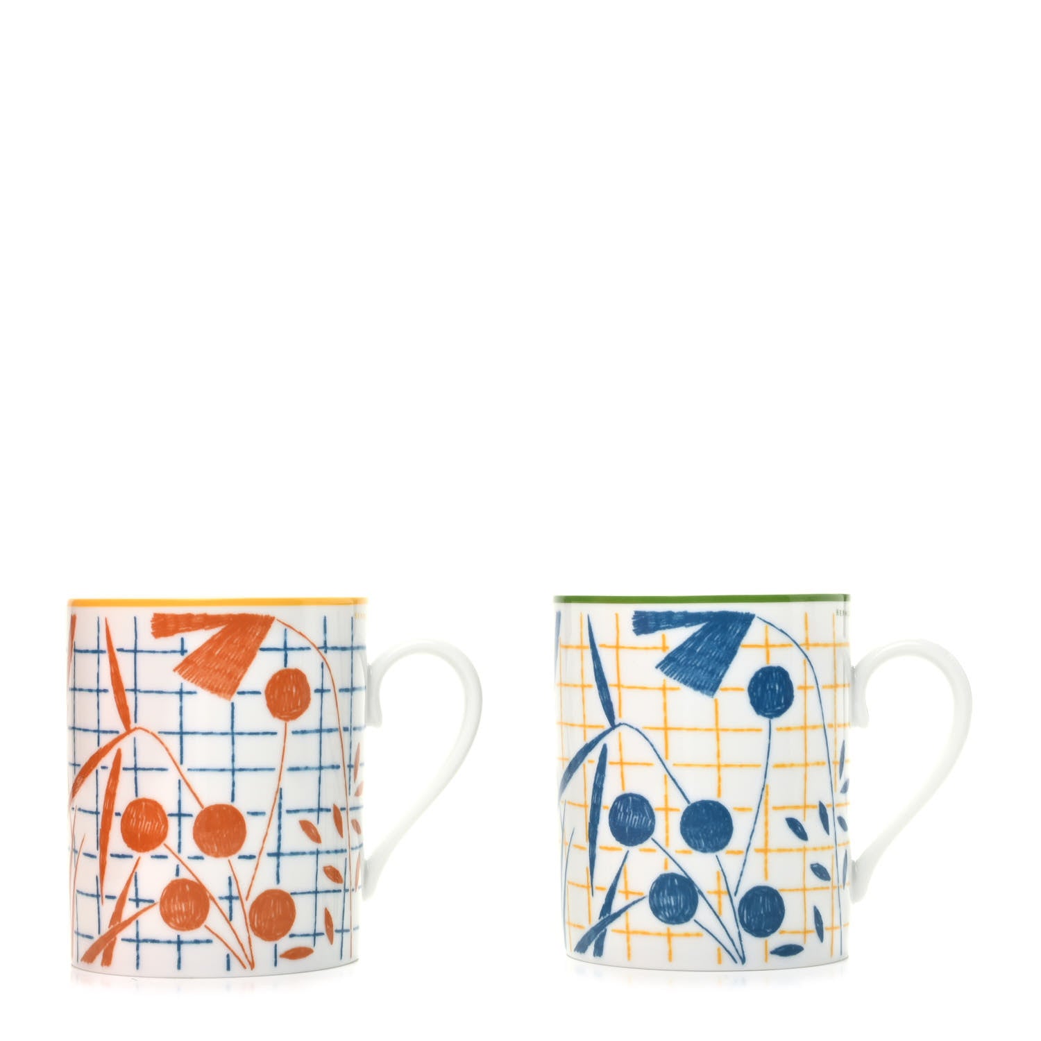 Hermes Porcelain A Walk In The Garden Mug Set of 2 1 of 7