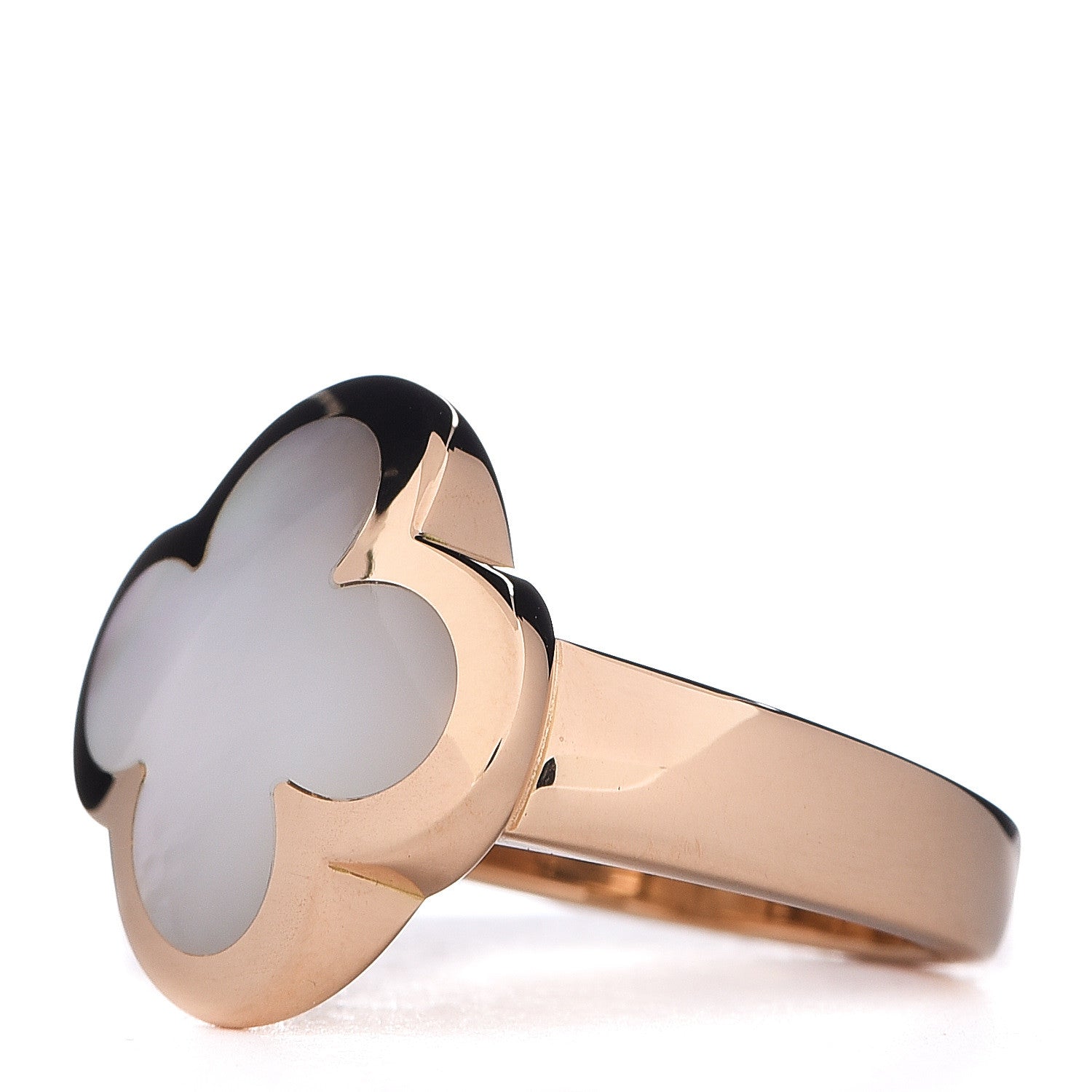 Van Cleef & Arpels 18K Yellow Gold Mother of Pearl Pure Alhambra Ring 49 4.75 3 of 7