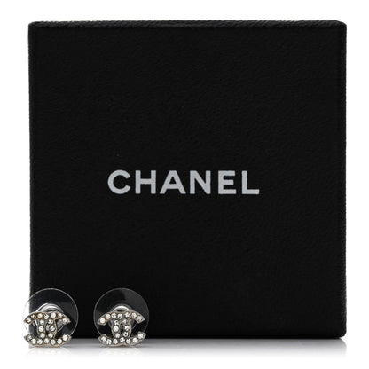 Chanel Crystal Mini CC Earrings Silver 6 of 6