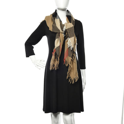 Burberry Merino Wool House Check Scarf Brown 2 of 3