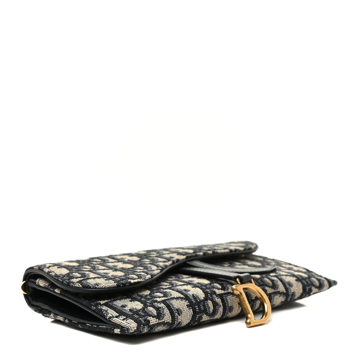 Christian Dior Oblique Saddle Chain Long Wallet Blue 5 of 12