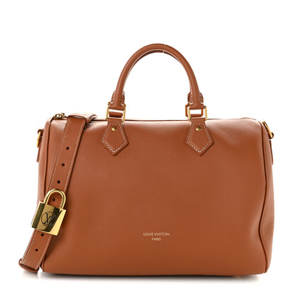 Louis Vuitton Grained Calfskin Low Key Speedy 30 Cognac 1 of 9
