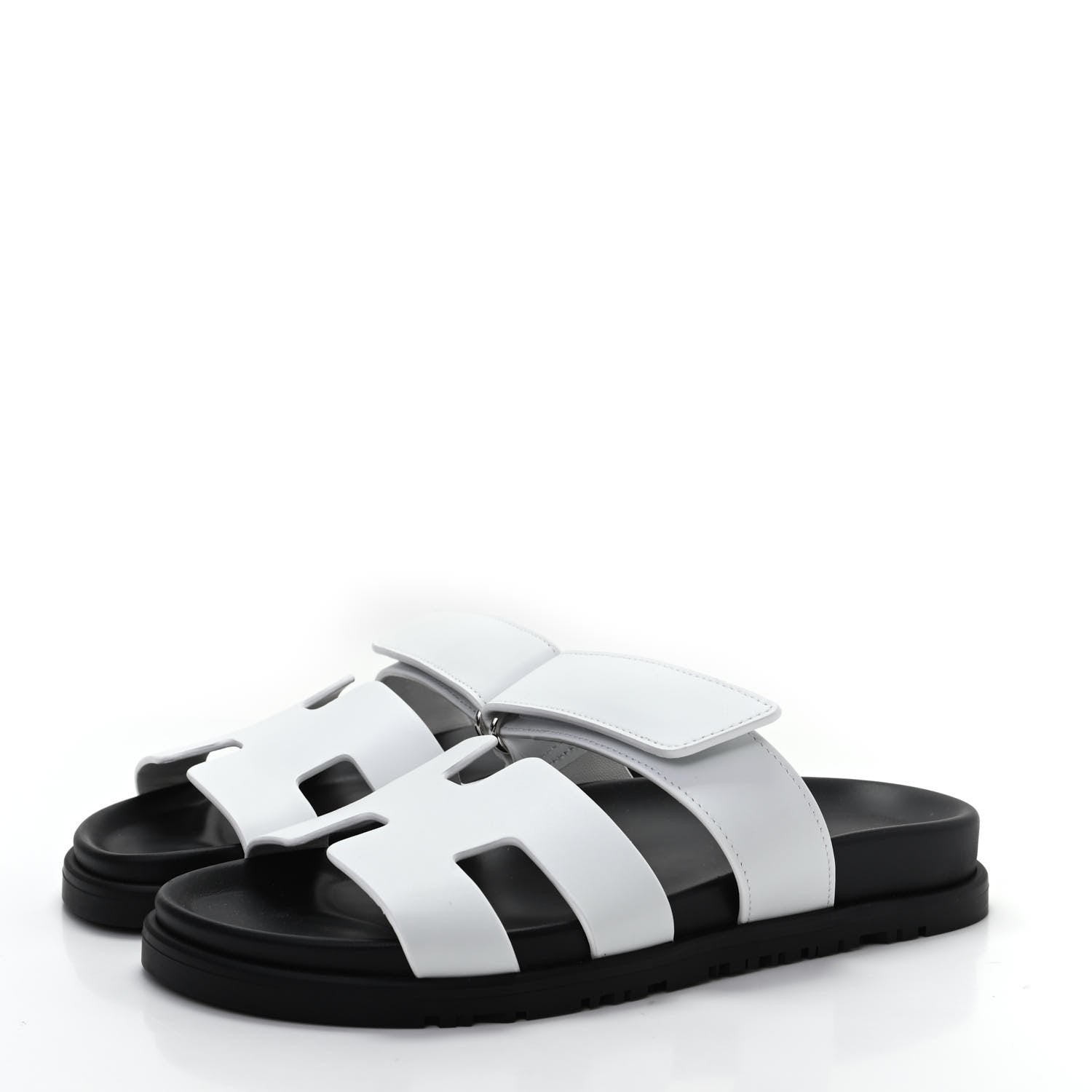 Hermes Calfskin Womens Chypre Sandals 36 White 3 of 12