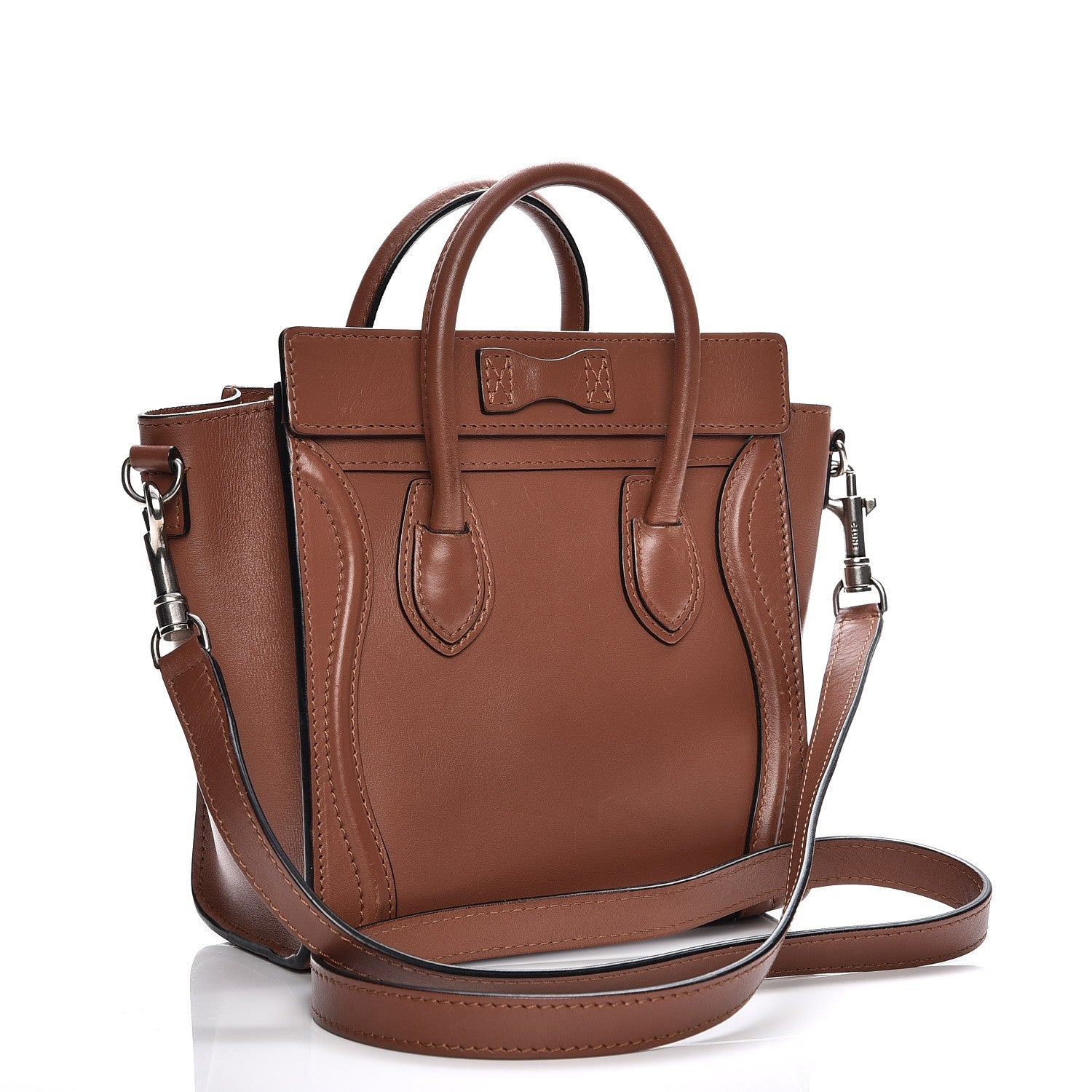Celine Smooth Calfskin Nano Luggage Sienna 4 of 13