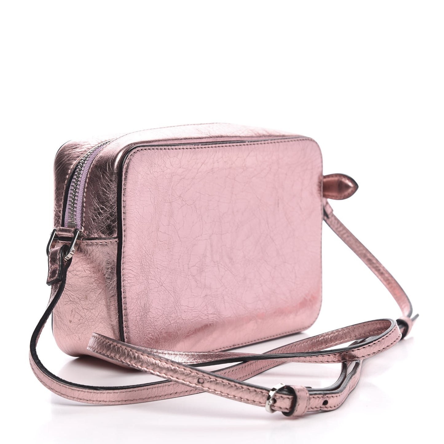 Laminated Calfskin Mini Nomad Crossbody Rose Pale Pink