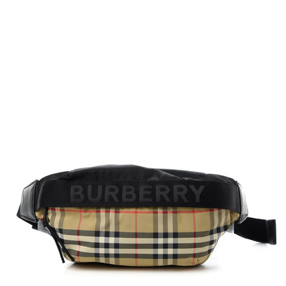 Burberry Nylon Vintage Check Sonny Bum Bag Archive Beige Black 1 of 10