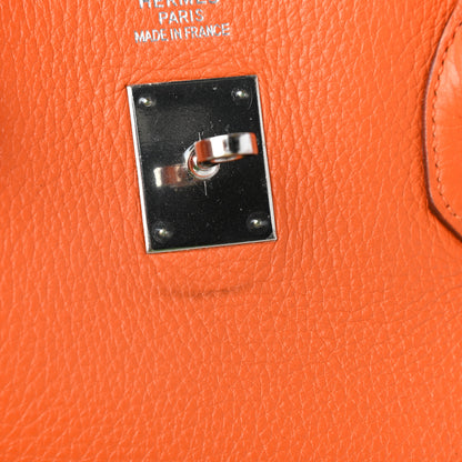Hermes Taurillon Clemence Birkin 40 Orange 10 of 14