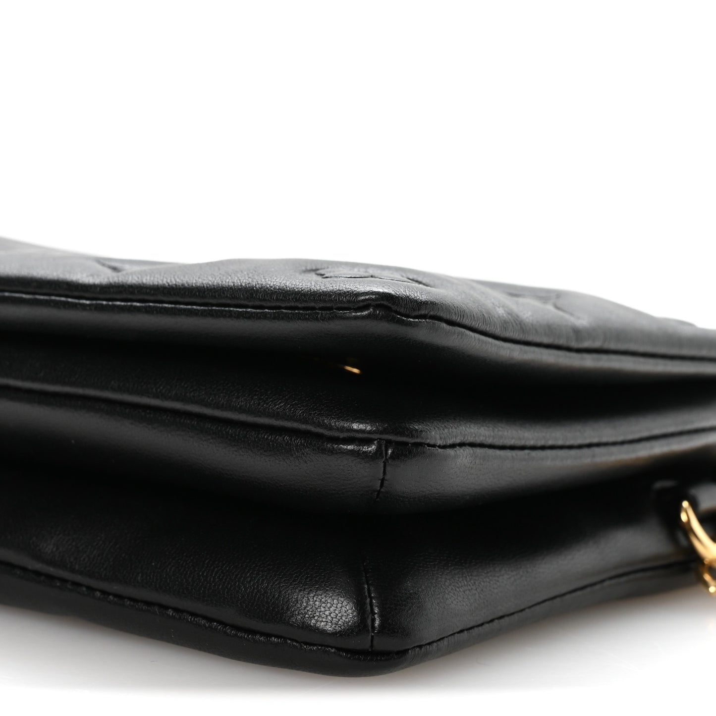 Lambskin Embossed Monogram Pochette Coussin Black
