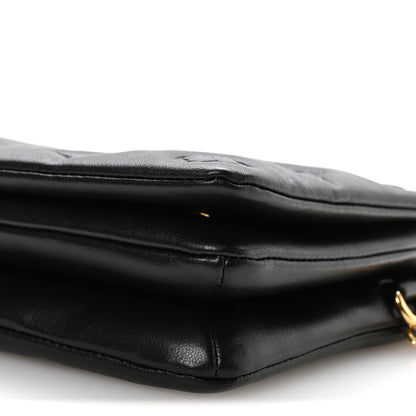 Louis Vuitton Lambskin Embossed Monogram Pochette Coussin Black 9 of 10