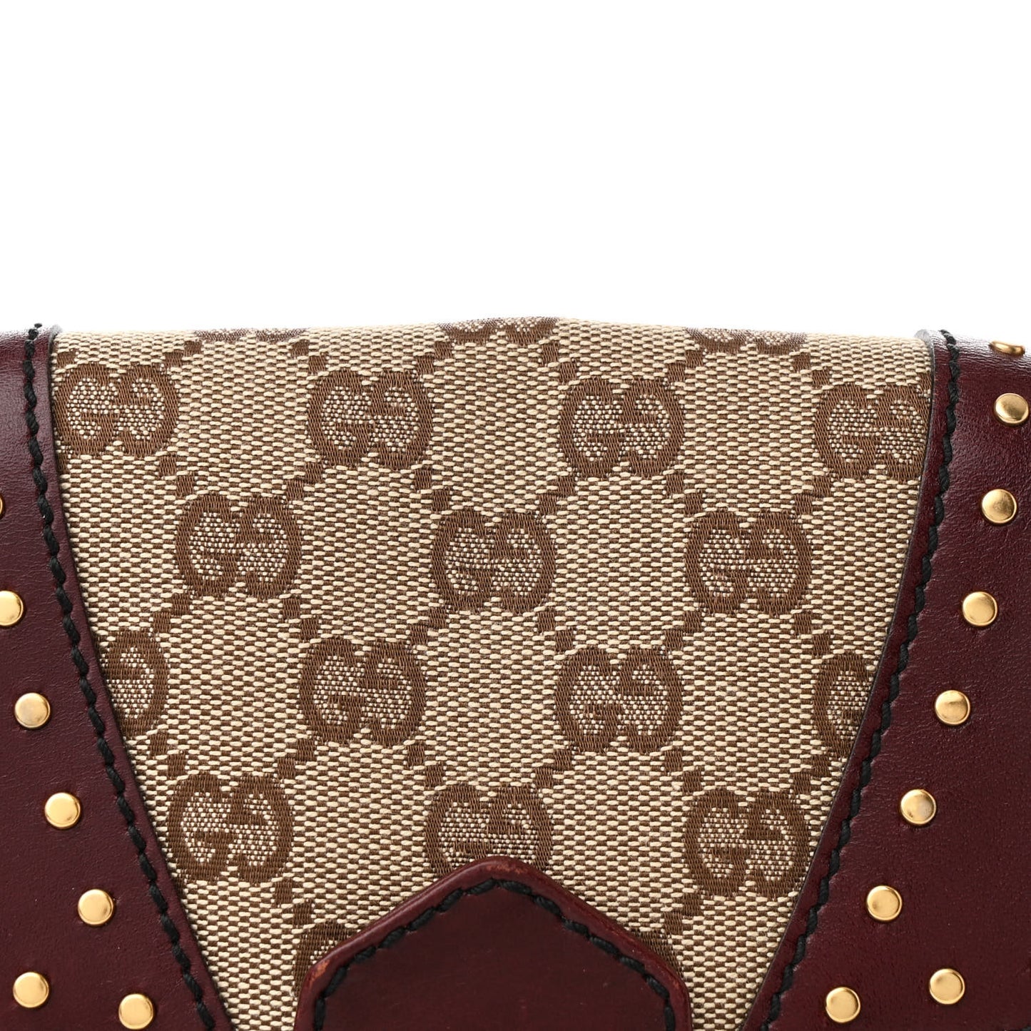 Monogram Horsebit Chain Studded Flap Burgundy