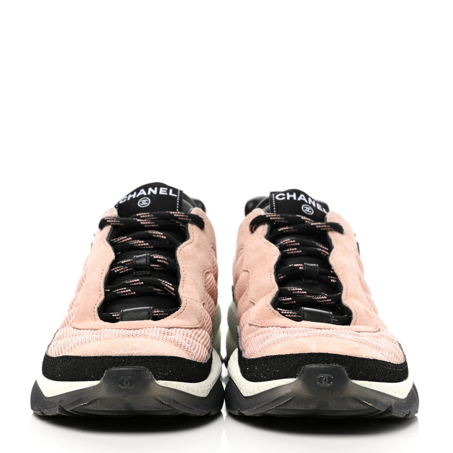 Chanel Mesh Suede Calfskin Quilted Sneakers 39 Pink Beige 2 of 11