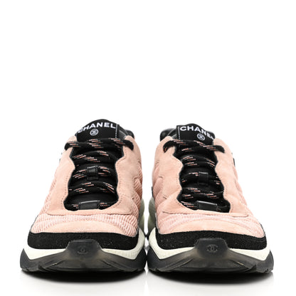 Chanel Mesh Suede Calfskin Quilted Sneakers 39 Pink Beige 2 of 11