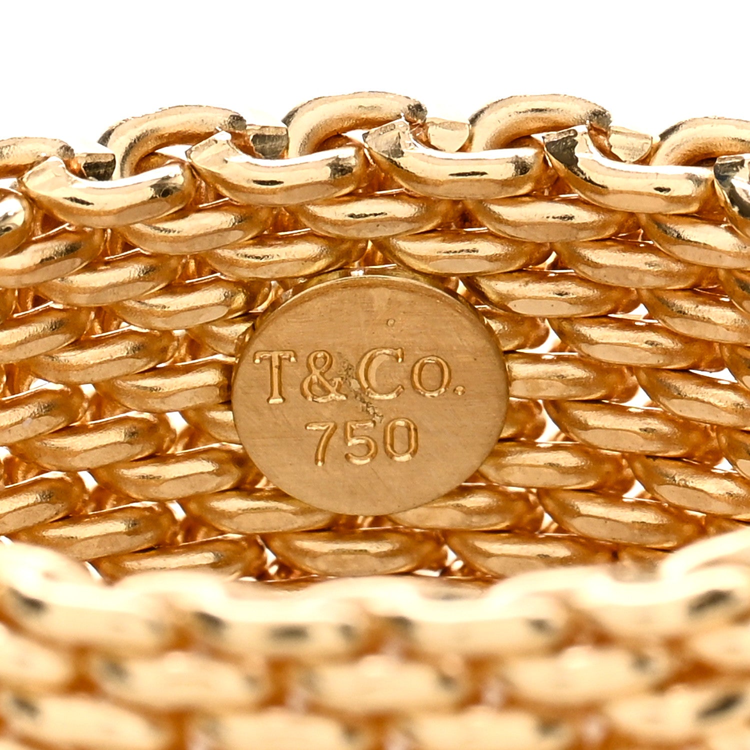 Tiffany 18K Yellow Gold Wide Somerset Mesh Ring 52 6 4 of 4