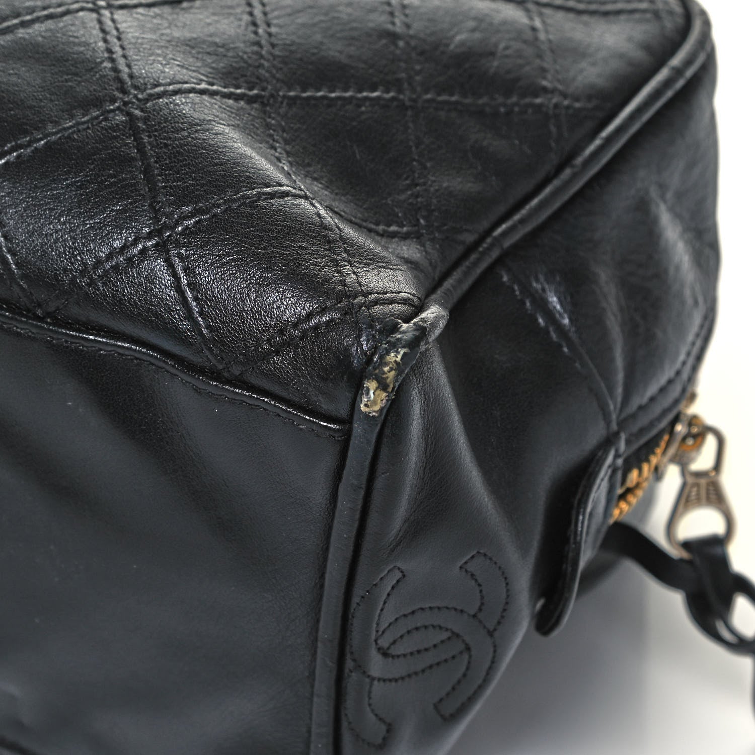 Chanel Lambskin Quilted Cosmetic Case Black 10 of 13
