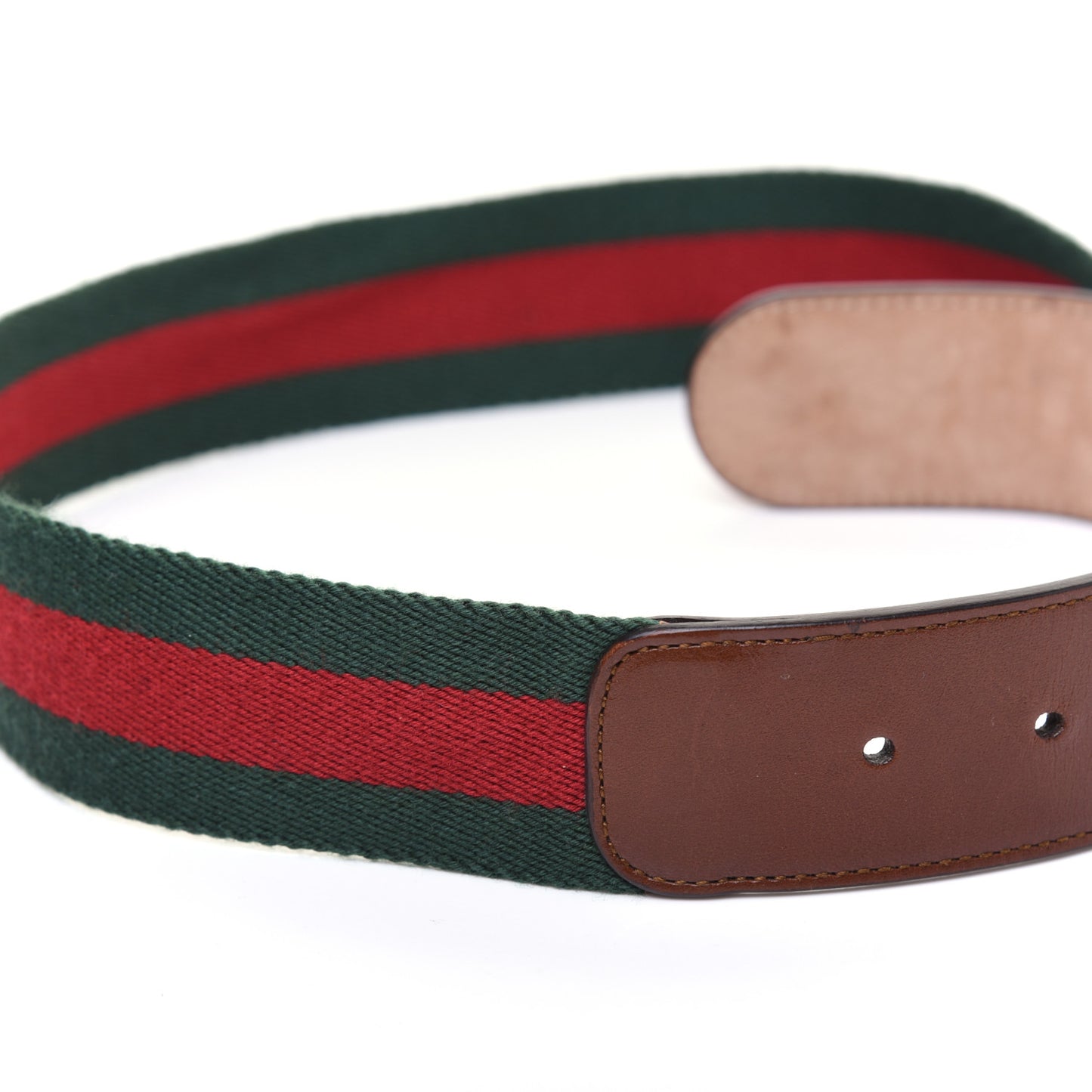Nylon Calfskin Double G Web 40mm Belt 75 30 Green Red Cuir