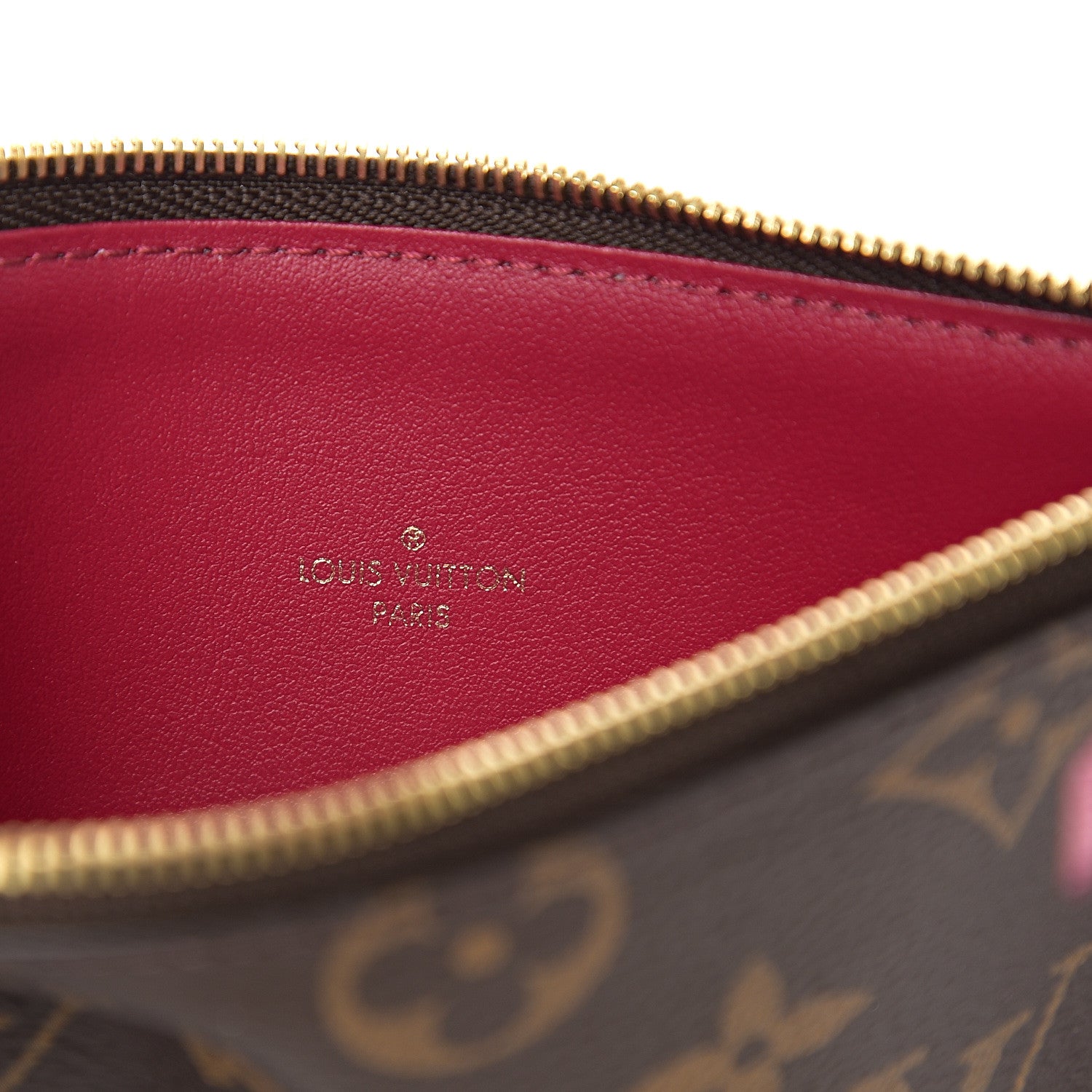 Louis Vuitton Monogram Felicie Chain Wallet Zippered Insert Fuchsia 5 of 5