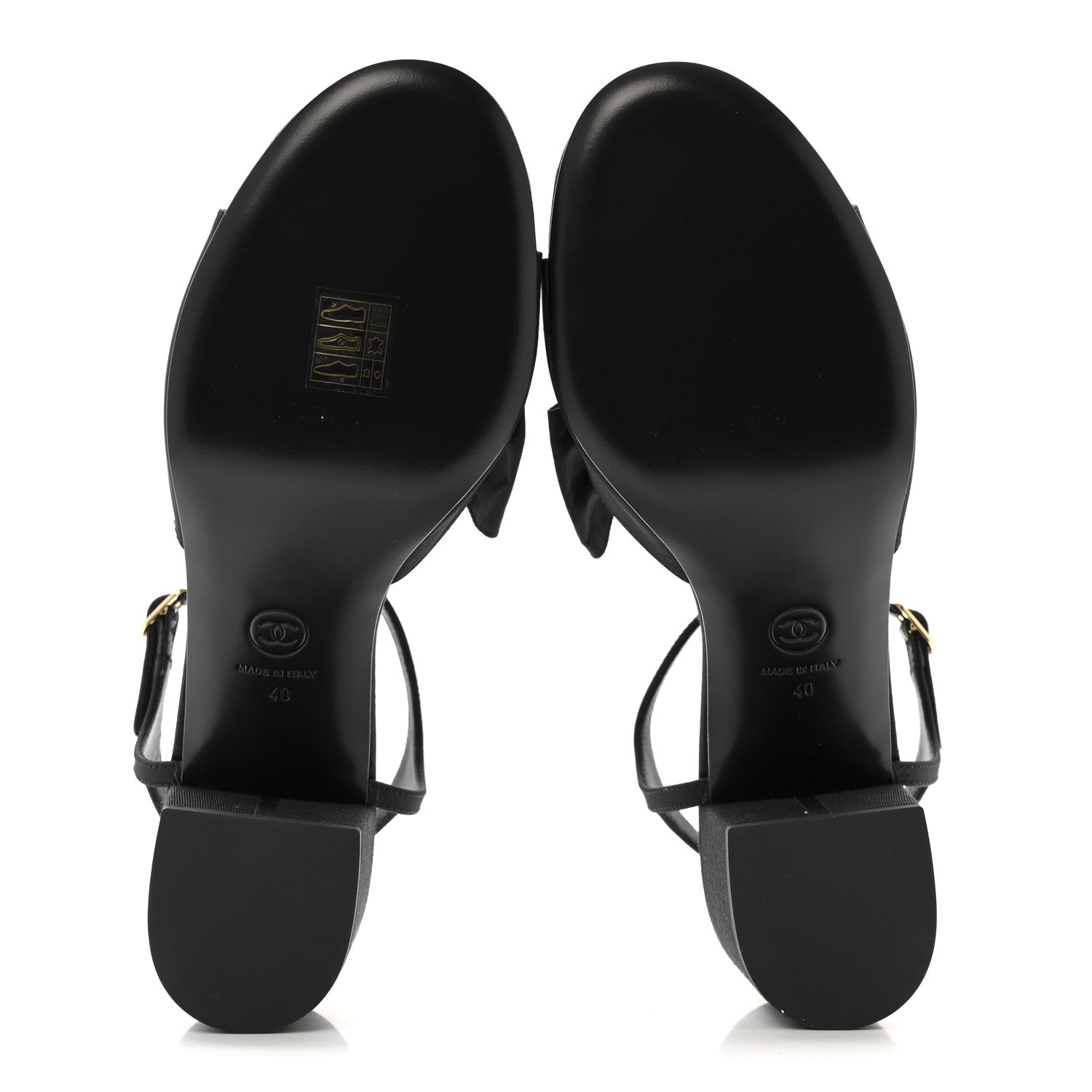 Chanel Silk Crystal Bow CC Sandals 40 Black 6 of 9