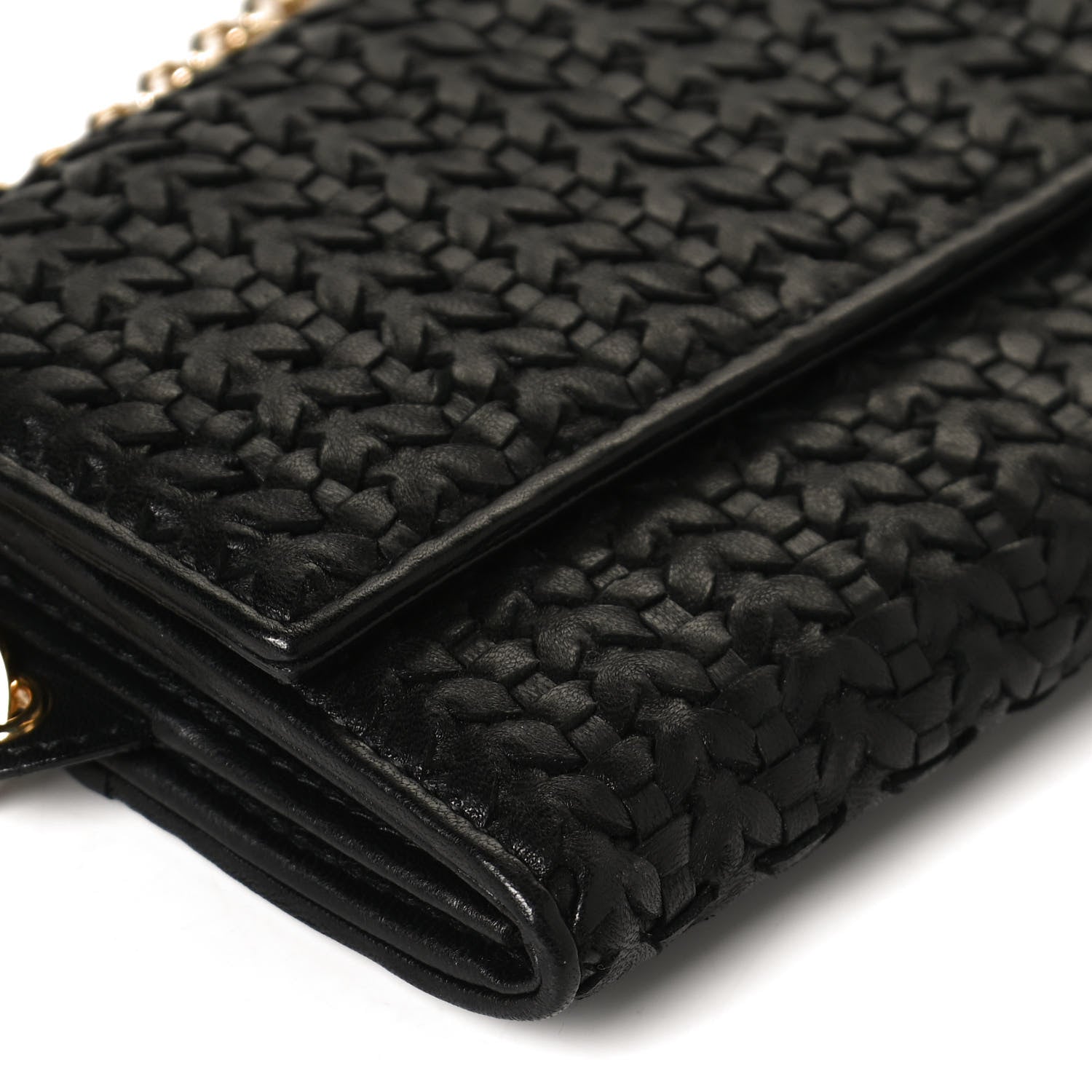 Christian Dior Woven Lady Dior Rendezvous Wallet On Chain Black 9 of 10
