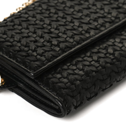 Christian Dior Woven Lady Dior Rendezvous Wallet On Chain Black 9 of 10