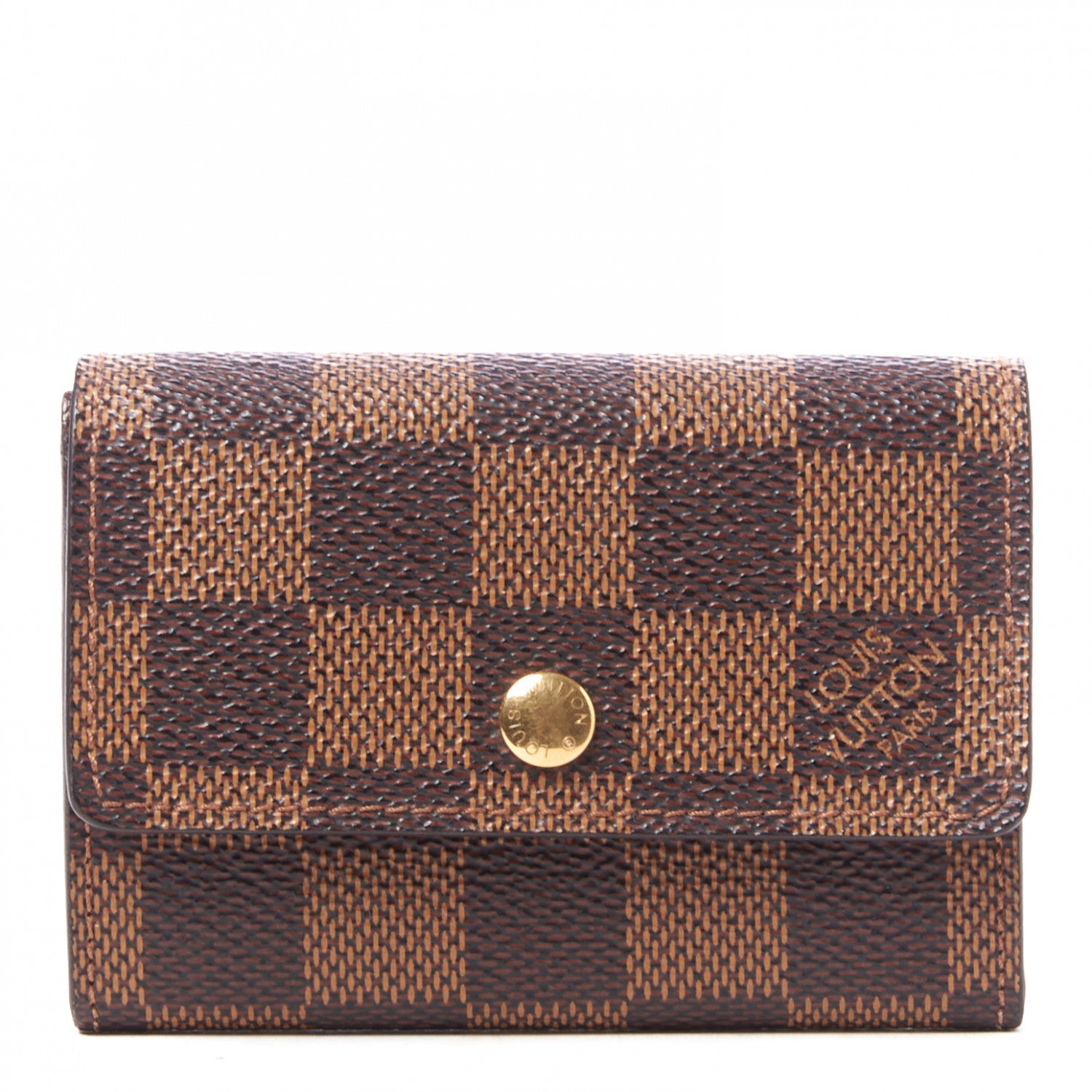 Louis Vuitton Damier Ebene Porte-Monnaie Plat Coin Purse 1 of 7