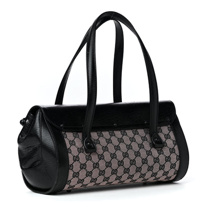 Gucci Monogram Bamboo Bullet Handbag Black 2 of 4