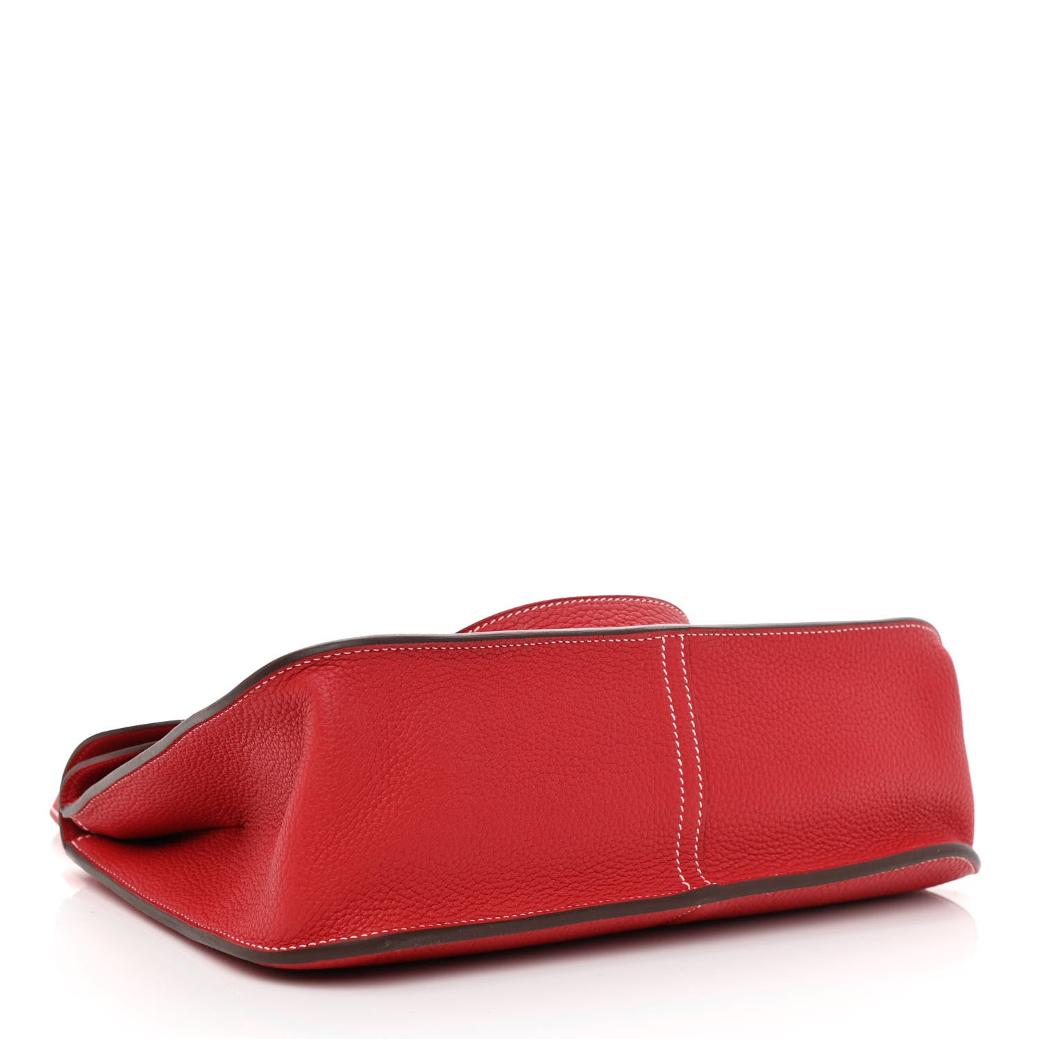 Hermes Taurillon Clemence Verso Halzan 31 GM Rouge Casaque Vermillion 4 of 10