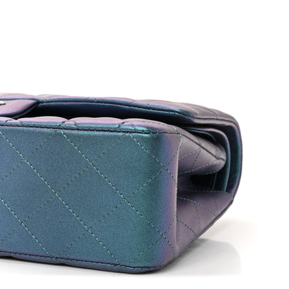 Chanel Metallic Lambskin Quilted Medium Double Flap Turquoise 10 of 10