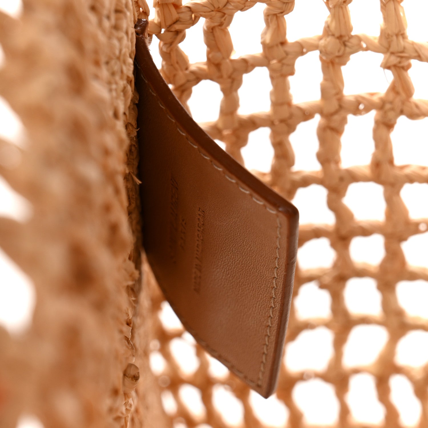 Saint Laurent Raffia Calfskin Oxalis Shoulder Bag Naturale Vintage Brown 7 of 10