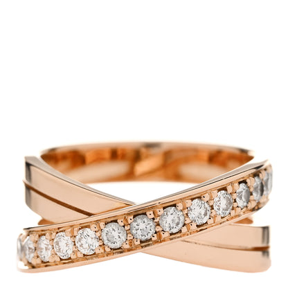 Cartier 18K Pink Gold Diamond Paris Nouvelle Vague Ring 53 6.5 1 of 5