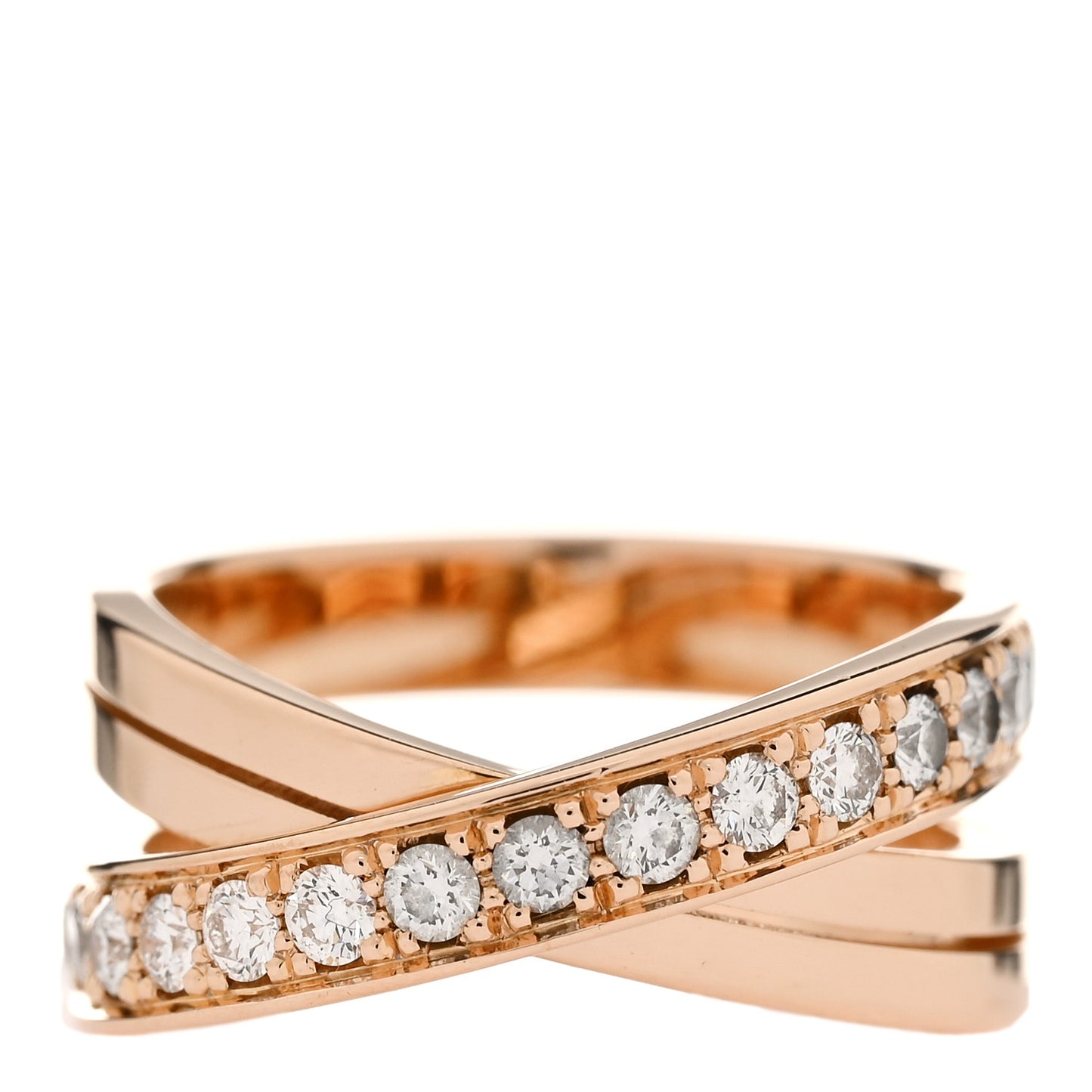 18K Pink Gold Diamond Paris Nouvelle Vague Ring 53 6.5