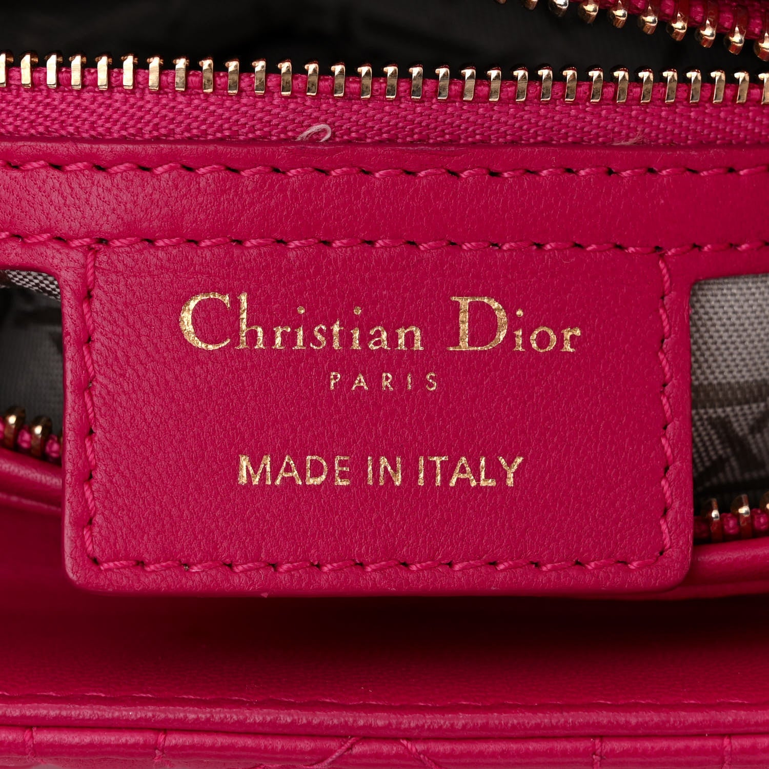 Christian Dior CHRISTIAN DIOR Lambskin Cannage Medium Lady Dior Fuchsia 6 of 11